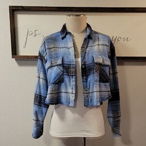 Oversized BDG (Urban Outfitters) Plaid Cropped Shirt